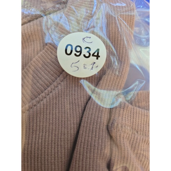 Madewell Ribbed Knit Crop Long Sleeve Top Dusty Rose Mauve M Cotton Modal Blend - Picture 9 of 9